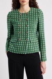 Elie Tahari The Eleni Double Breasted Tweed Blazer at Nordstrom