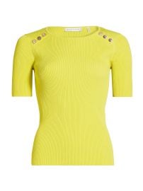 Elie Tahari The Gemma Button Shoulder Sweater Top at Saks Fifth Avenue