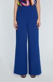 Elie Tahari The Inez Buckle Detail Wide Leg Pants at Nordstrom