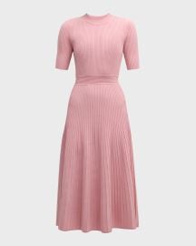 Elie Tahari The Kaya Ribbed A-Line Midi Sweater Dress at Neiman Marcus