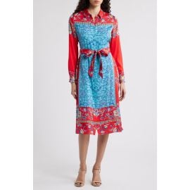 Elie Tahari The Paulina Isle of Capri Print Long Sleeve Shirtdress at Nordstrom