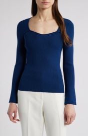 Elie Tahari The Sydney Rib Sweetheart Sweater at Nordstrom