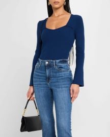 Elie Tahari The Sydney Ribbed Sweetheart Sweater at Neiman Marcus