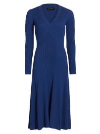 Elie Tahari The Vanessa Rib Knit Midi Dress in Twilight at Saks Fifth Avenue