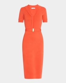 Elie Tahari The Zariyah Belted Bodycon Midi Sweater Dress at Neiman Marcus