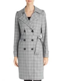 Elie Tahari Watson Plaid Trench Coat Women - Bloomingdale s at Bloomingdales