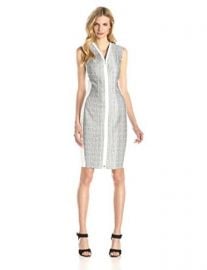 Elie Tahari Womenand39s Mila Micro Tweed Sheath Dress at Amazon