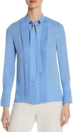 Elie Tahari Womens Lisa Pleated Suit Seperate Blouse Cornflower Medium at Amazon