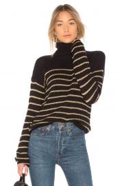 Elisa Metallic Stripe Turtleneck Sweater by ALC at Revolve