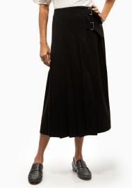 Elisa Pleated Midi Skirt Black at Diani Boutique