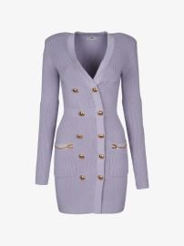 Elisabetta Franchi Knit Dress With Jewel Buttons | Purple | FARFETCH at Farfetch