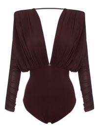 Elisabetta Franchi V-neck long-sleeve Bodysuit Red at Farfetch