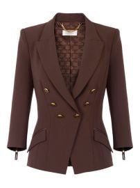 Elisabetta Franchi double-breasted gold-button Jacket Brown at Farfetch