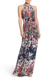 Eliza J   Print Chiffon Halter Maxi Dress   Nordstrom Rack at Nordstrom Rack