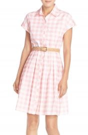 Eliza J Check Cotton Poplin Shirtdress at Nordstrom