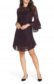 Eliza J Double Ruffle Lace Dress at Nordstrom