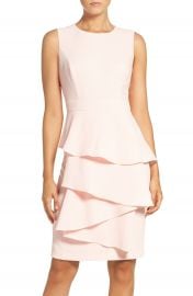 Eliza J Ella Cascade Crepe Sheath Dress  Regular   Petite at Nordstrom