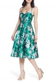 Eliza J Floral Jacquard Fit  amp  Flare Dress   Nordstrom at Nordstrom