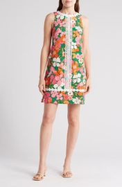 Eliza J Floral Lace Trim Shift Dress at Nordstrom Rack