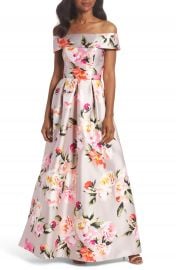 Eliza J Floral Off the Shoulder Mikado Gown at Nordstrom