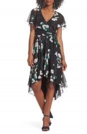 Eliza J Flutter Sleeve High Low Dress at Nordstrom