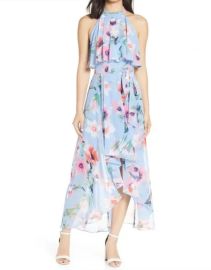 Eliza J Halter High Low Midi Dress at Nordstrom