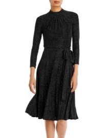 Eliza J Mock Neck Long Sleeve Fit and Flare Dress   Bloomingdales at Bloomingdales