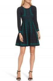 Eliza J Pattern Double-Knit Fit   Flare Dress at Nordstrom