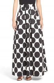 Eliza J Pleat Polka Dot Faille Ball Skirt at Nordstrom