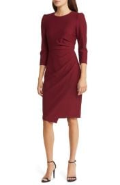 Eliza J Pleated Long Sleeve Dress at Nordstrom