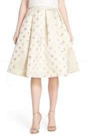 Eliza J Polka Dot Metallic Midi Skirt at Nordstrom