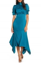 WornOnTV: Carrie’s teal puff sleeve satin dress on The Talk | Carrie ...