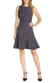 Eliza J Sleeveless Tweed Fit amp Flare Dress Regular amp Petite at Nordstrom