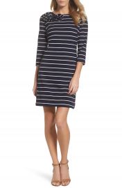 Eliza J Stripe Flower Detail Shift Dress  Regular  amp  Petite    Nordstrom at Nordstrom