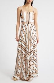 Eliza J Stripe Scarf Sleeveless Maxi Dress at Nordstrom