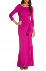 Eliza J Techno Pleated Scuba Trumpet Gown at Nordstrom