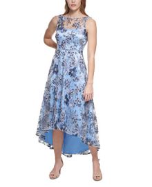 Eliza J Womens Illusion-Yoke Embroidered Lace High-Low Dress - Macys at Macys