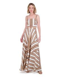 Eliza J Womens Printed Square-Neck Sleeveless Maxi Dress - Macys at Macys