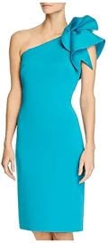 Eliza J Womens Ruffled One Shoulder Cocktail Dress Green 10 at  Womens Clothing store at Amazon