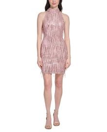 Eliza J Womens Sequinned Fringed Halter-Neck Cocktail Dress Reviews - Dresses - Women - Macys at Macys