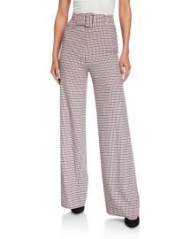 Eliza Wide-Leg Check Pants at Bergdorf Goodman