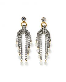 Elizabeth Cole Kristen Crystal-Chain Earrings at Neiman Marcus