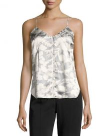 Elizabeth and James Carlo P  Button-Down Silk Camisole Tank  White at Neiman Marcus