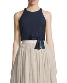 Elizabeth and James Eniko Sleeveless Crop Top  French Navy at Neiman Marcus