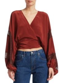 WornOnTV: Hope’s red lace inset blouse on The Bold and the Beautiful ...