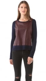 Elizabeth and James leather sweater worn on HIMYM at Shopbop