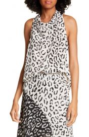 Ella Leopard Print Silk Top at Nordstrom