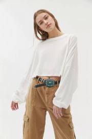 Ella Long Sleeve Cropped Tee at Urban Outfitters