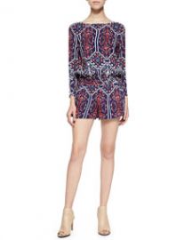 Ella Moss Long-Sleeve Jumpsuit W Flora Vista Print at Neiman Marcus