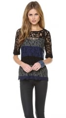 Ella Moss Short Sleeve Lace Top at Shopbop